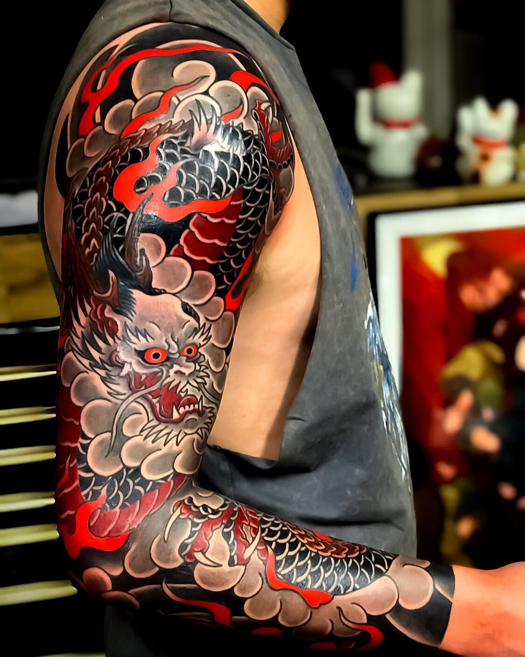 Wallpaper #51e89 Black and Red Mans Tattoo Sleeve Menstattoos Geometric Sleeve