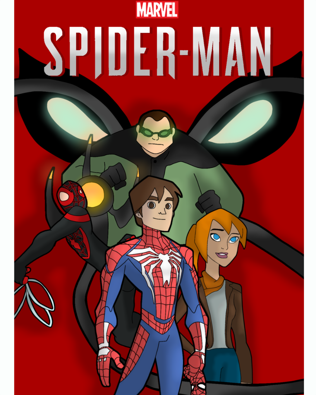 Wallpaper #lH0q8Y4Bnwiau_P6QgiR30 The Spider Man Movie Poster is Shown with Two People Standing Next to