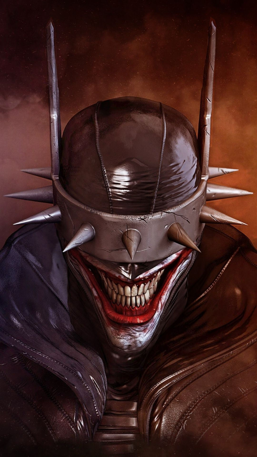 Wallpaper #RRnHH48BtGB6xQ78aHxr30 A Painting of a Man Wearing a Helmet with Spikes on Its Head and Teeth