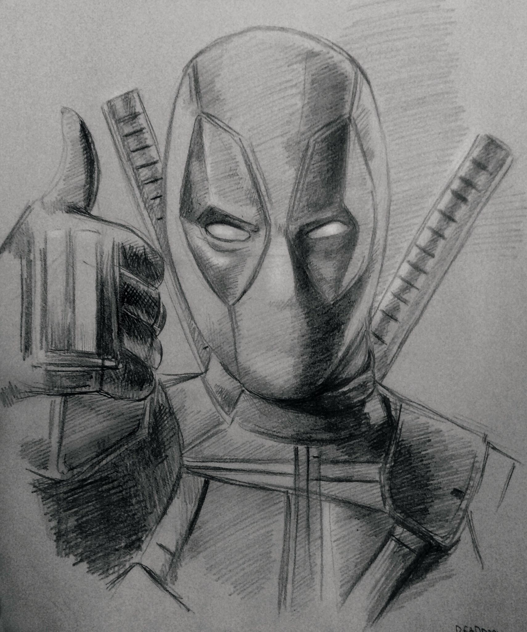Wallpaper #HWfz8pIBSpphPi3-MnOE124 Pencil Sketch of Deadpool