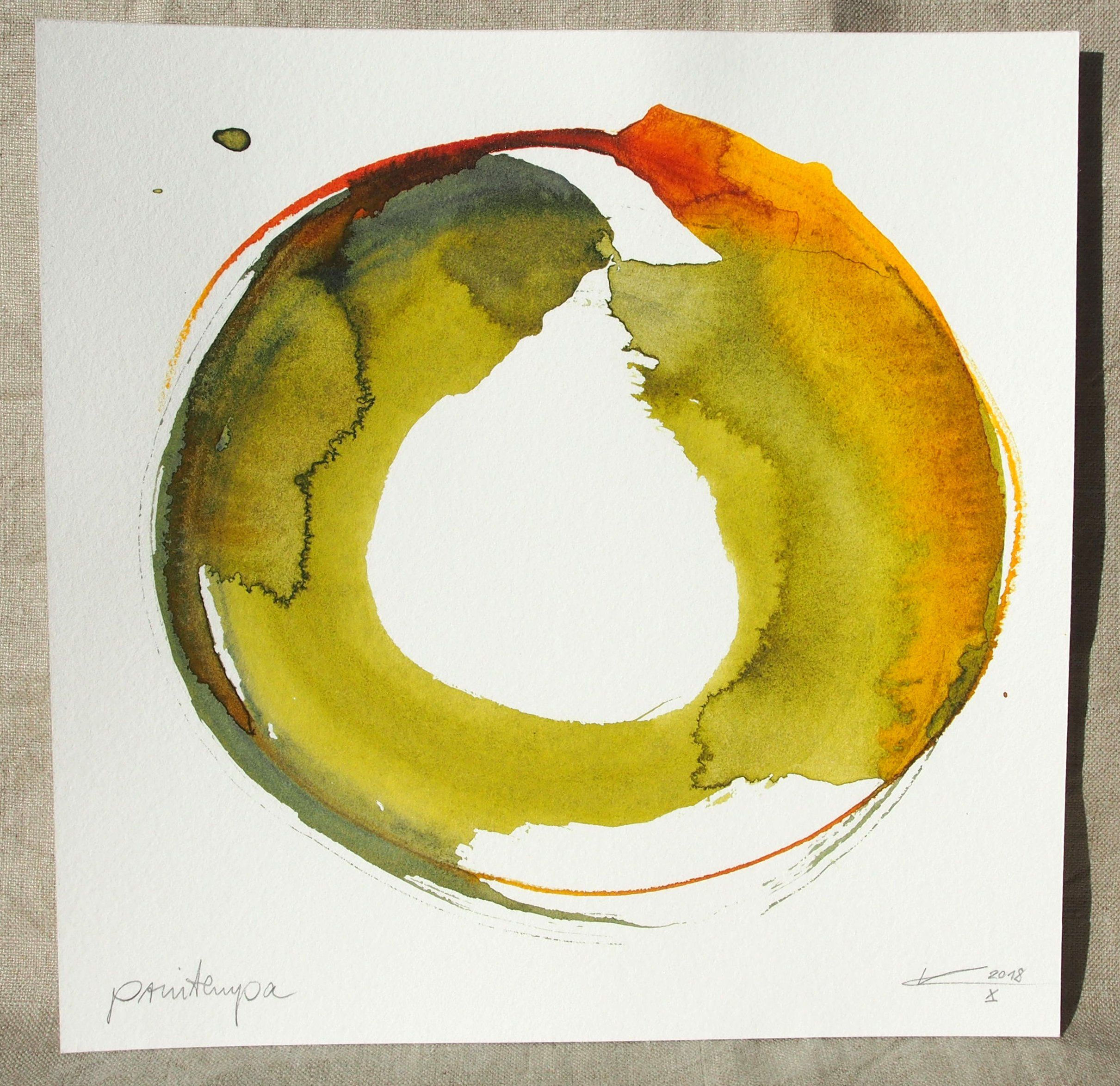 Wallpaper #52dQ-5IBSpphPi3-YpO8407 Original Watercolor Zen Circle Minimalist Small Picture Unique
