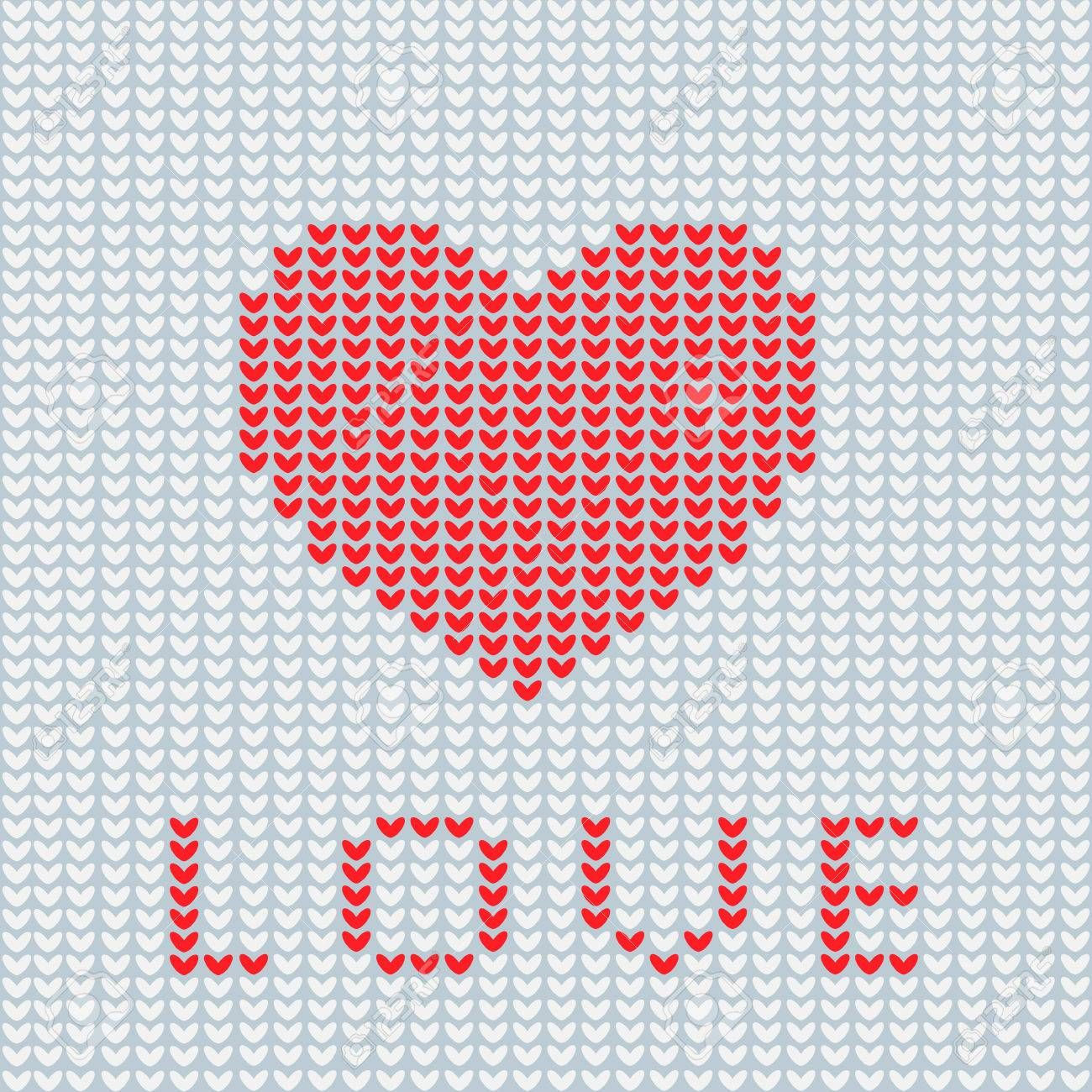 Wallpaper #HGdy7ZIBSpphPi3-_1jy177 Knitting is Love Knitted Heart Symbol Modern Vector Knitting Pattern