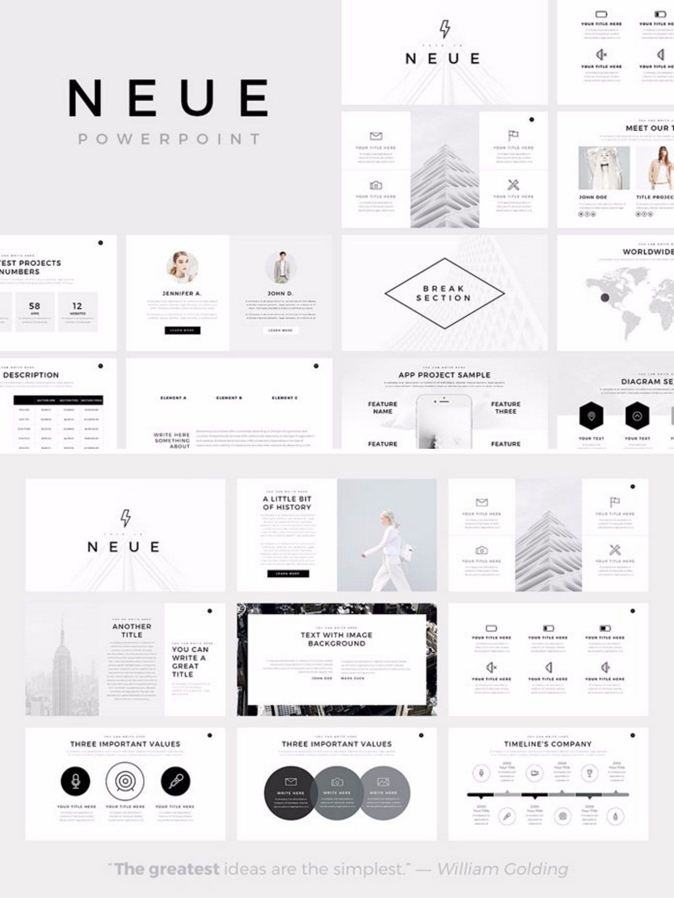 Wallpaper #XR0NLZMBlOZrFDOkqs4j48 Neue Minimalist Powerpoint Template