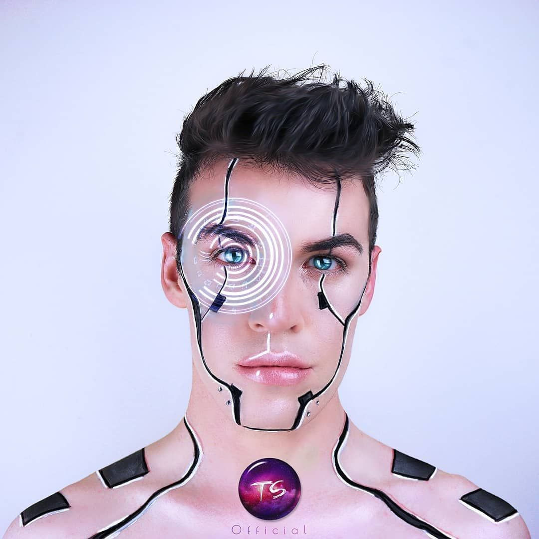 Wallpaper #ss4JJZMB71dOy6JZQBKv352 Minimal Android Robot Makeup Futuristic Makeup Cyborg Makeup