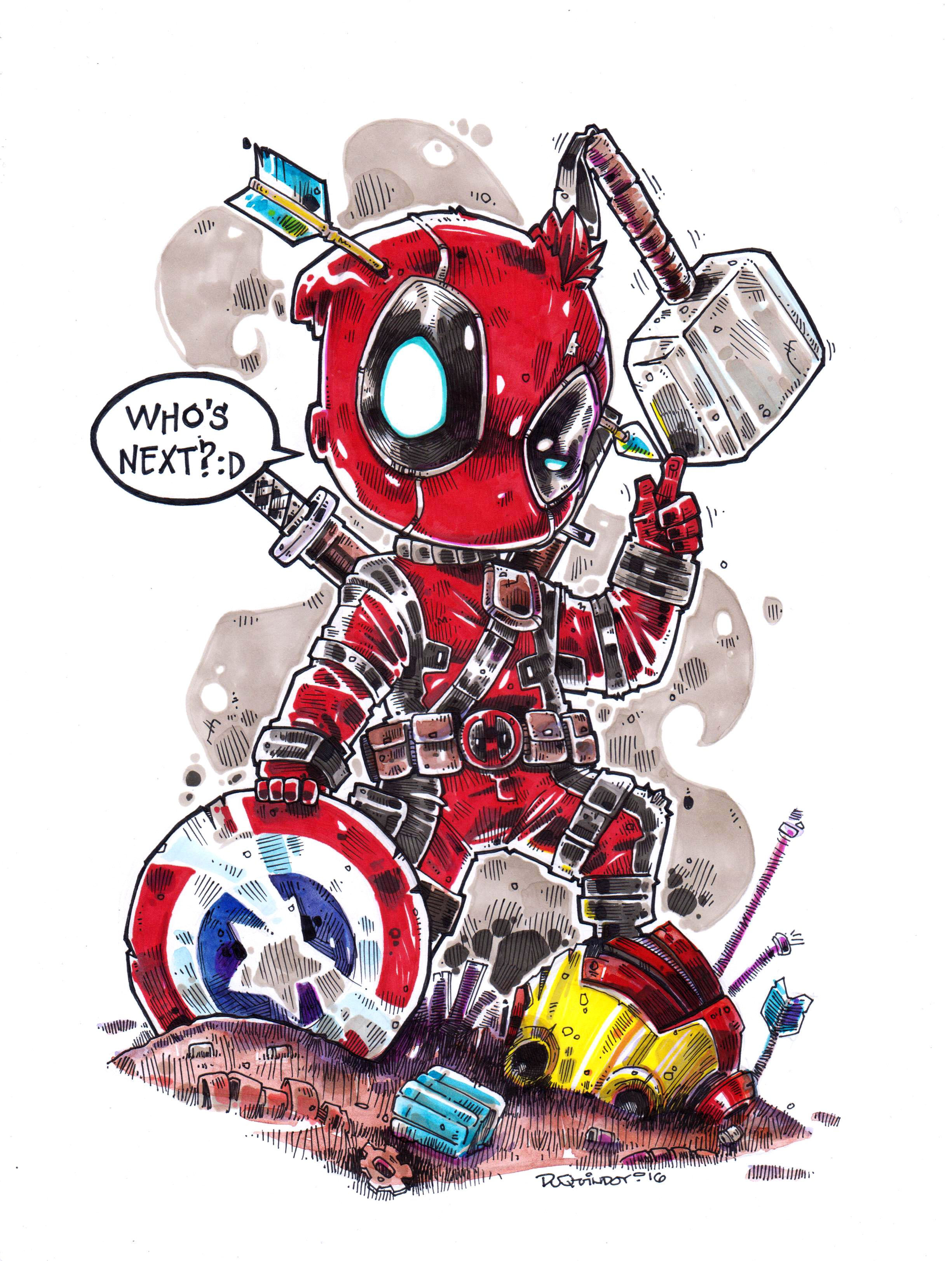 Wallpaper #NBlDDo8BtGB6xQ78o1kJ4 Chibi Deadpool Whos Next Deadpool Artwork Deadpool and Spiderman