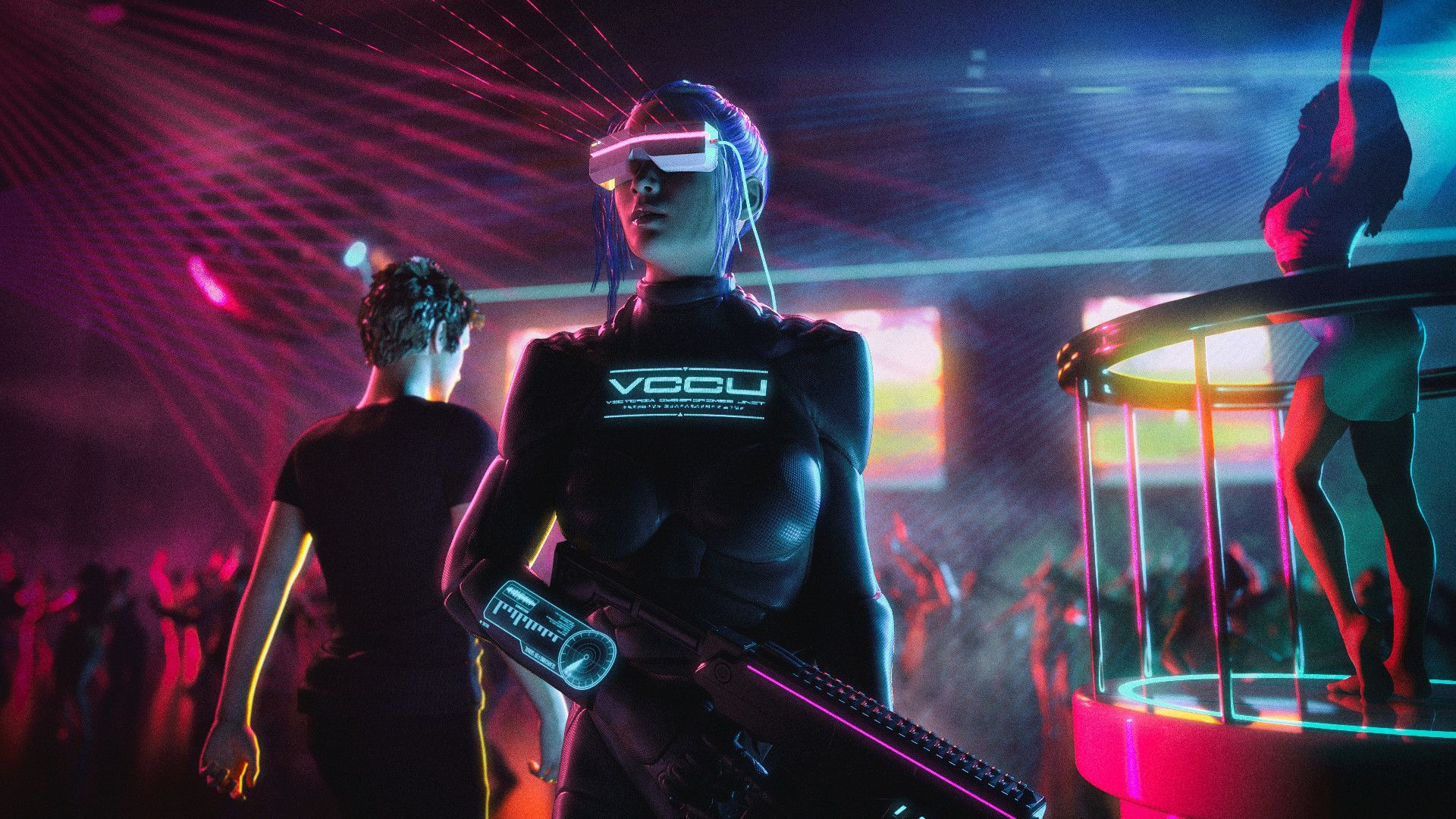 Wallpaper #qWj0HJMBSpphPi3--ST659 Tracking the Rogue Signal 3D 1920x1080 Cyberpunk Art Cyberpunk