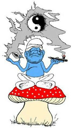 Wallpaper #57hx2ZIBJvJKYCmEtewi29 Papa Smurf Getting Mellow Cartoon Stoner Art