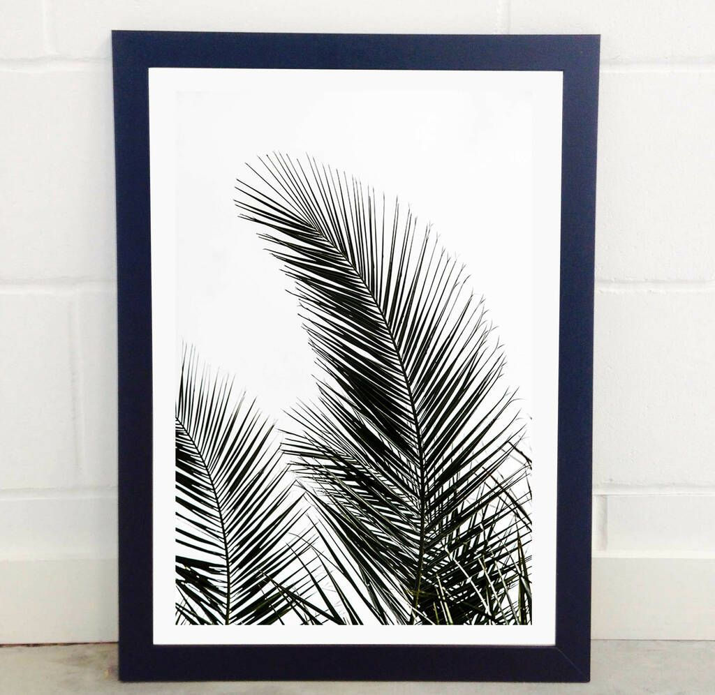 Wallpaper #2GeMA5MBSpphPi3-T7Po94 Palm Leaves One by Mareike Boehmer in Black Frame A2 by East End Prints