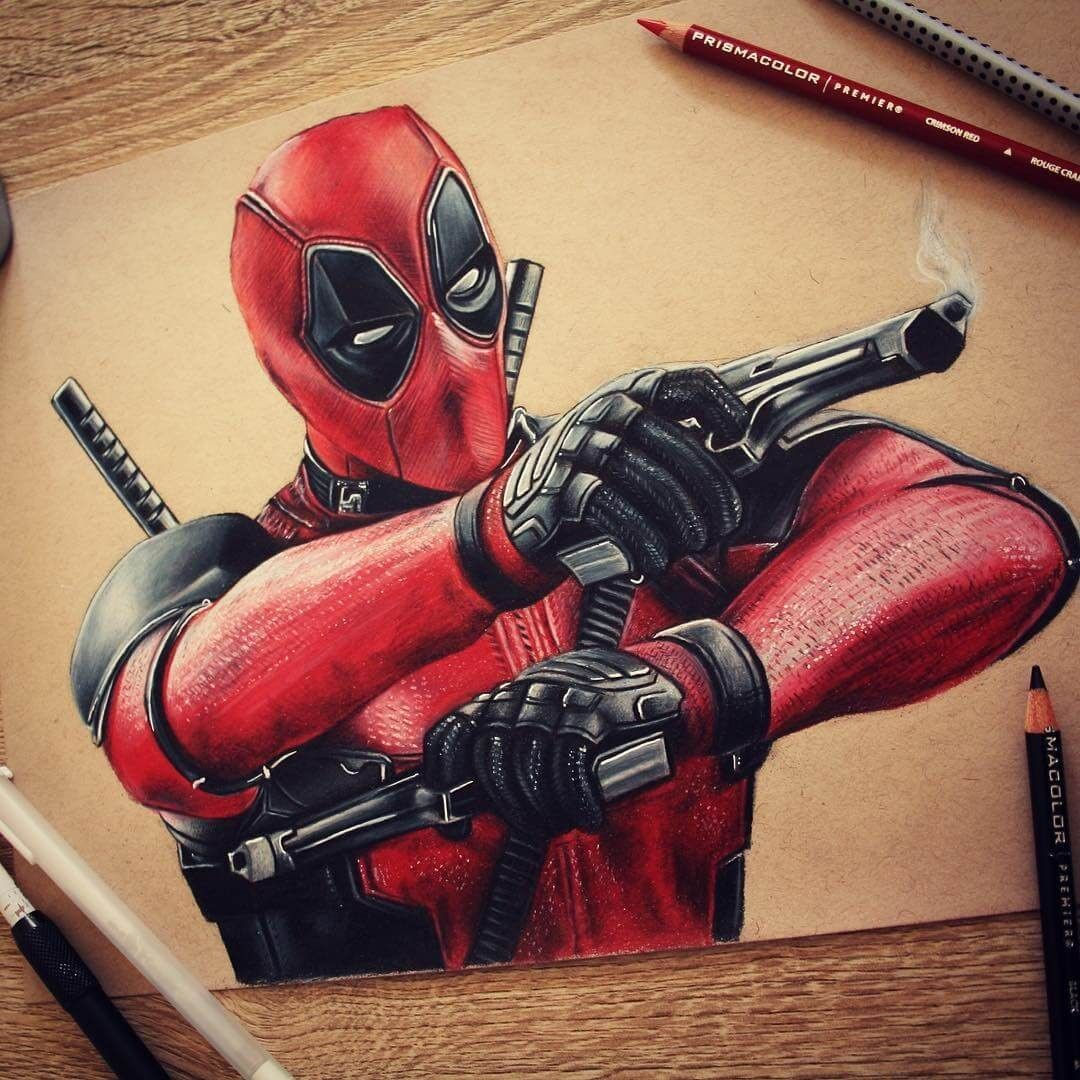 Wallpaper #Xx1nLZMBlOZrFDOkIND742 Superhero and Villain Realistic Pencil Drawings Deadpool Drawing
