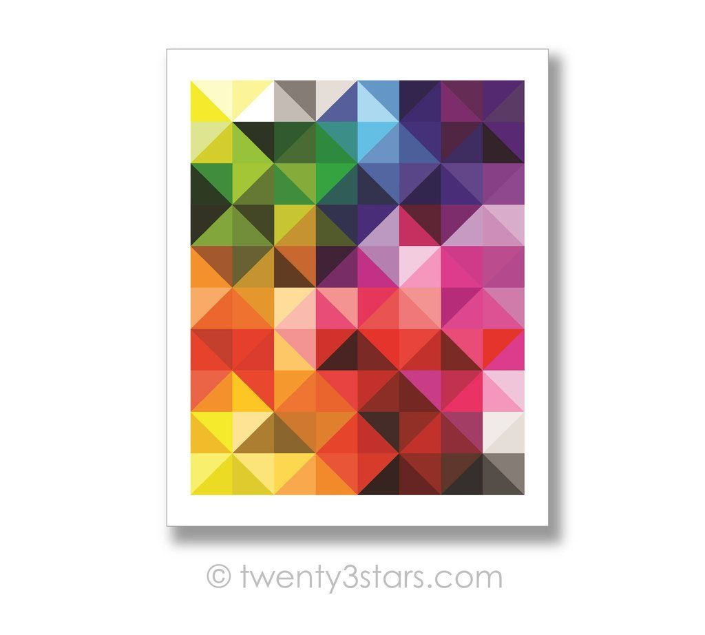 Wallpaper #6mcM8ZIBSpphPi3-jmn8124 An Art Print with Colorful Triangles on It