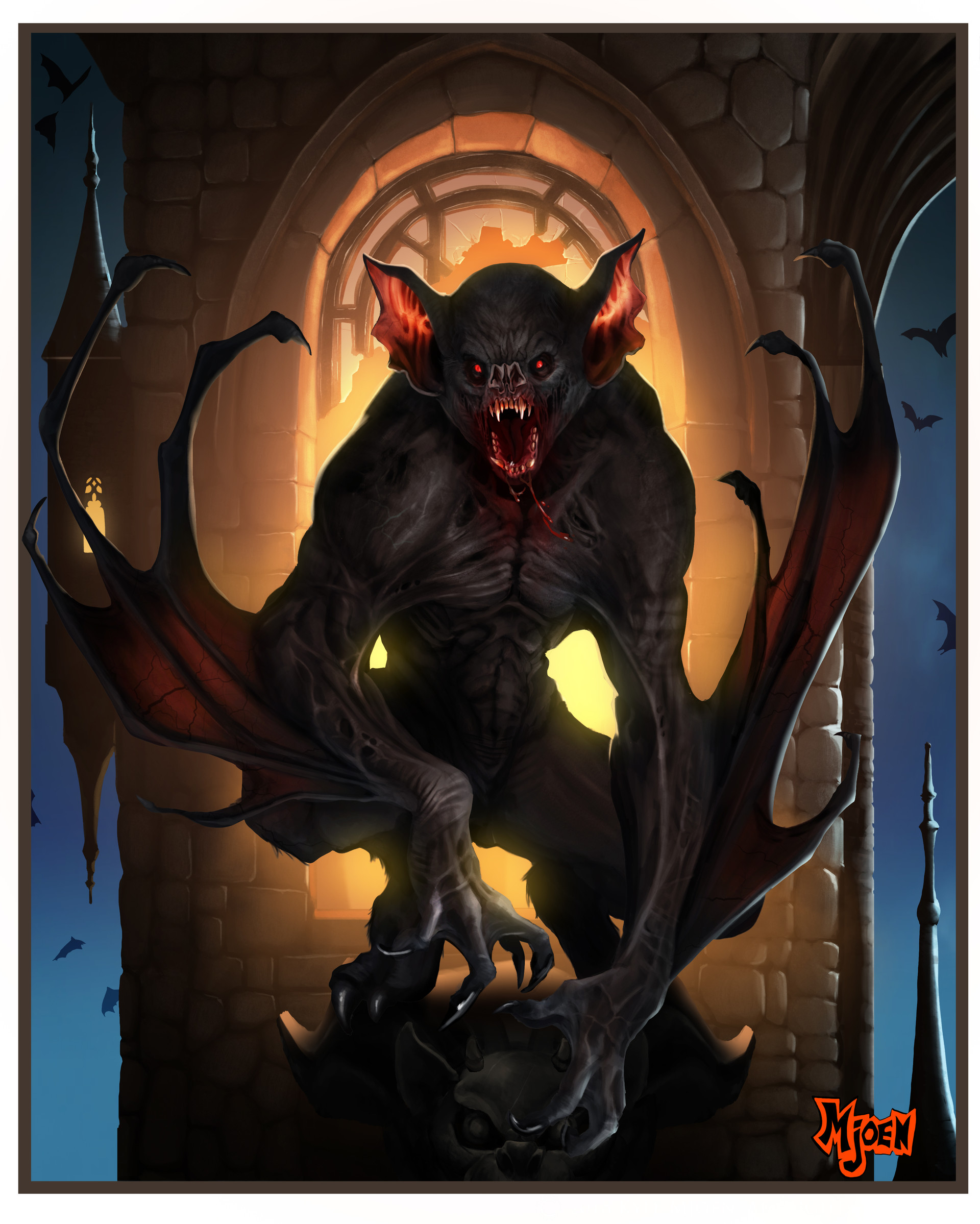 Wallpaper #r3KDMpMBX2lk1u3ogFrF12 Artstation Vampire Bat Kyle Mjoen Vampire Bat Monster Vampire