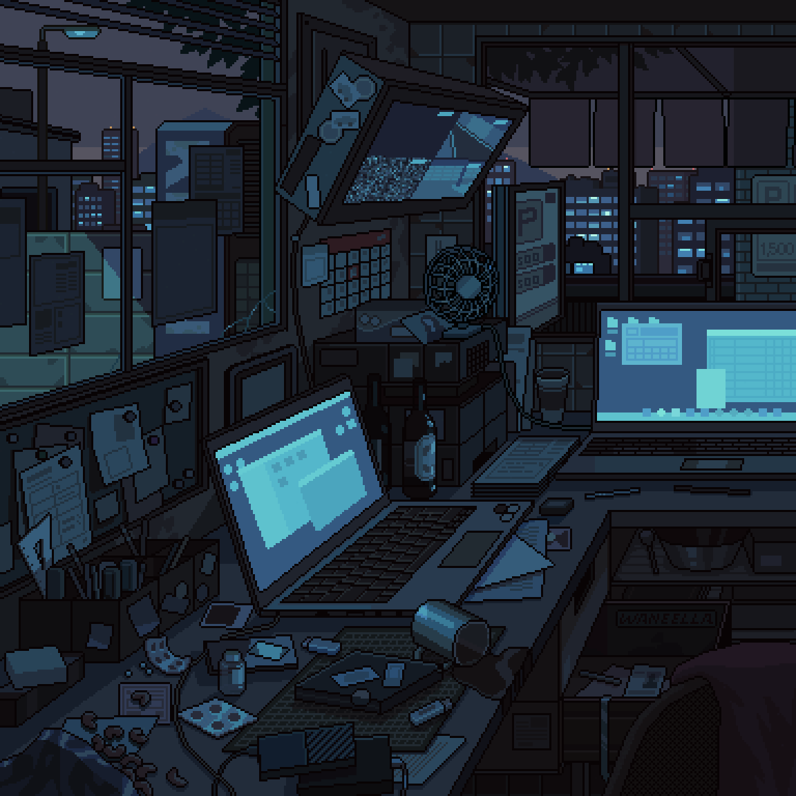Wallpaper #cmciCJMBSpphPi3-IskH113 Waneella Pixel Art Dijital Ilustrasyon Japonya Seyahat