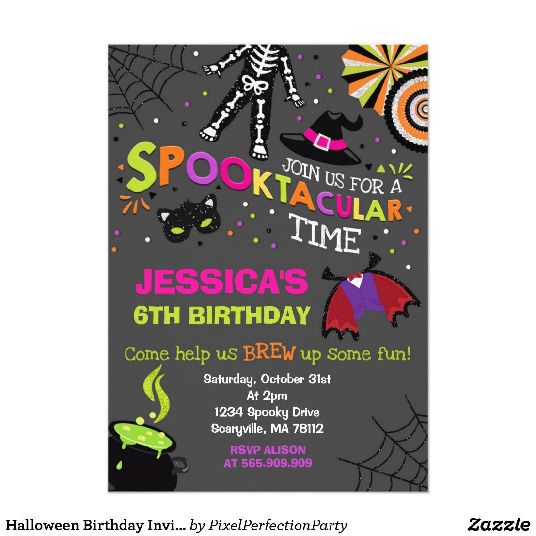 Wallpaper #ITHVNZMB5zzyi_yYzVif131 Halloween Birthday Invitation Spooktacular Party Zazzlecom