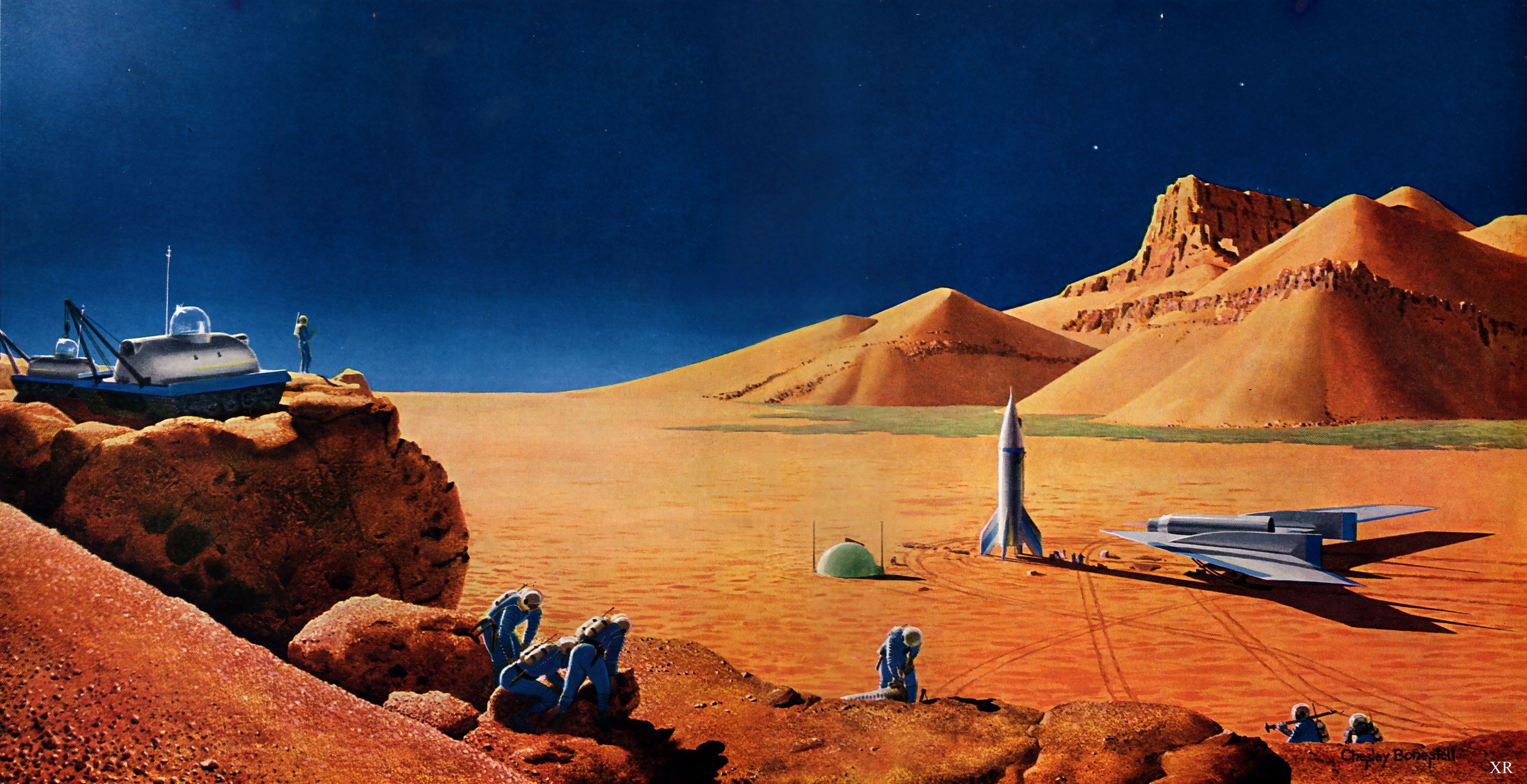 Wallpaper #4H3s7o4Bnwiau_P6aQRC17 Landing in Mars 1950s Space Art Space Travel Space Art