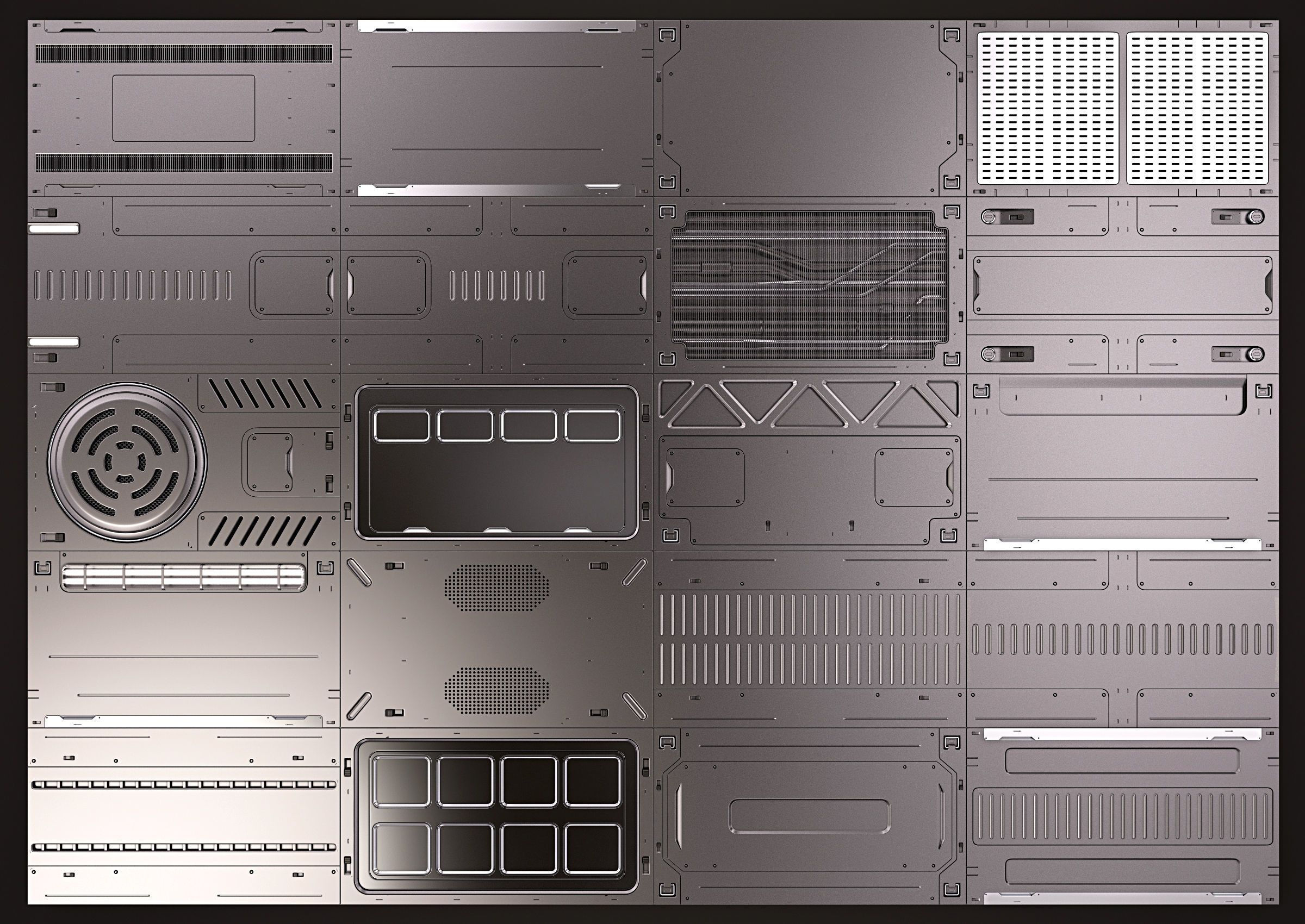 Wallpaper #sGf07JIBSpphPi3-g1XU295 Sci Fi Panels Kitbash 02 3D Model Max Obj Mtl Fbx 1 3ds Max Empire