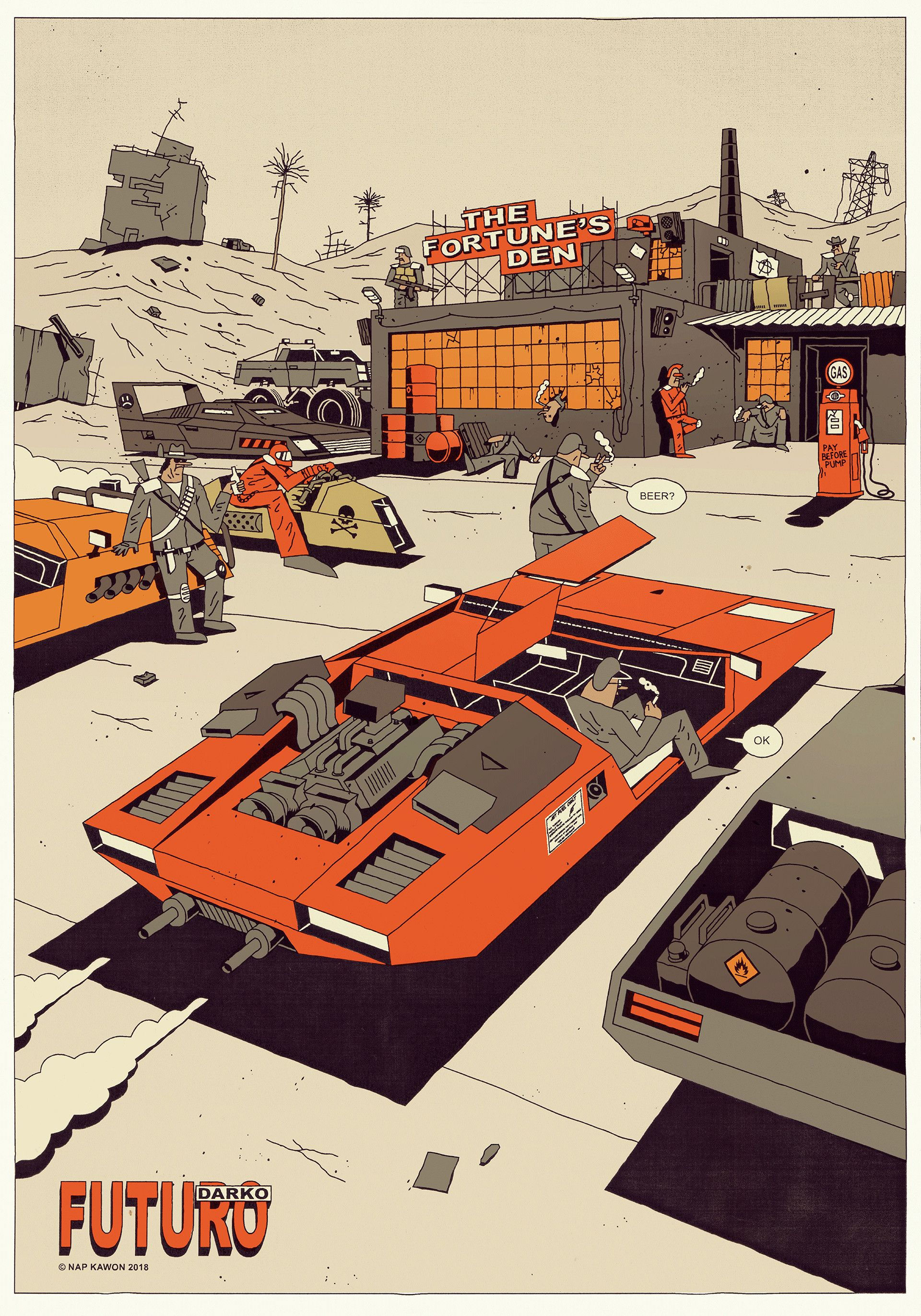 Wallpaper #N2er-5IBSpphPi3-ZJXN308 Arte Cyberpunk Dieselpunk Courses Automobiles Neuvieme Art Book