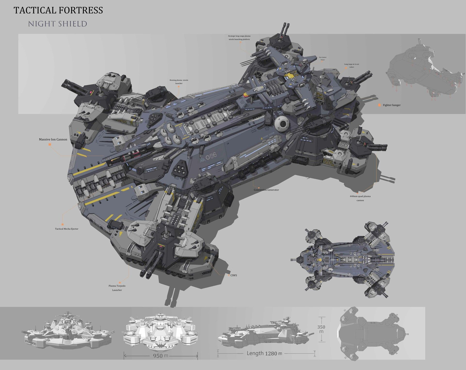 Wallpaper #M3078o4Bnwiau_P6VQu323 Artstation Fortress Yoresin Liu Space Ship Concept Art Spaceship