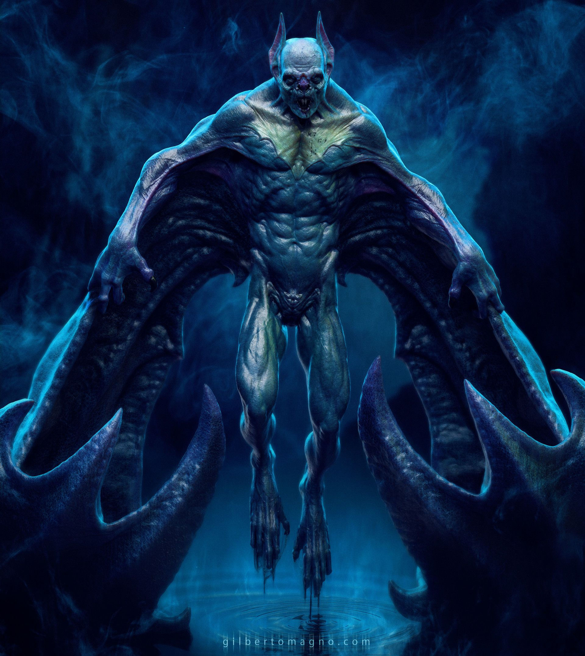 Wallpaper #dfTIOpMBKFX8bn3roXlL4 Artstation Bat Creature Gilberto Magno Mythical Creatures Art