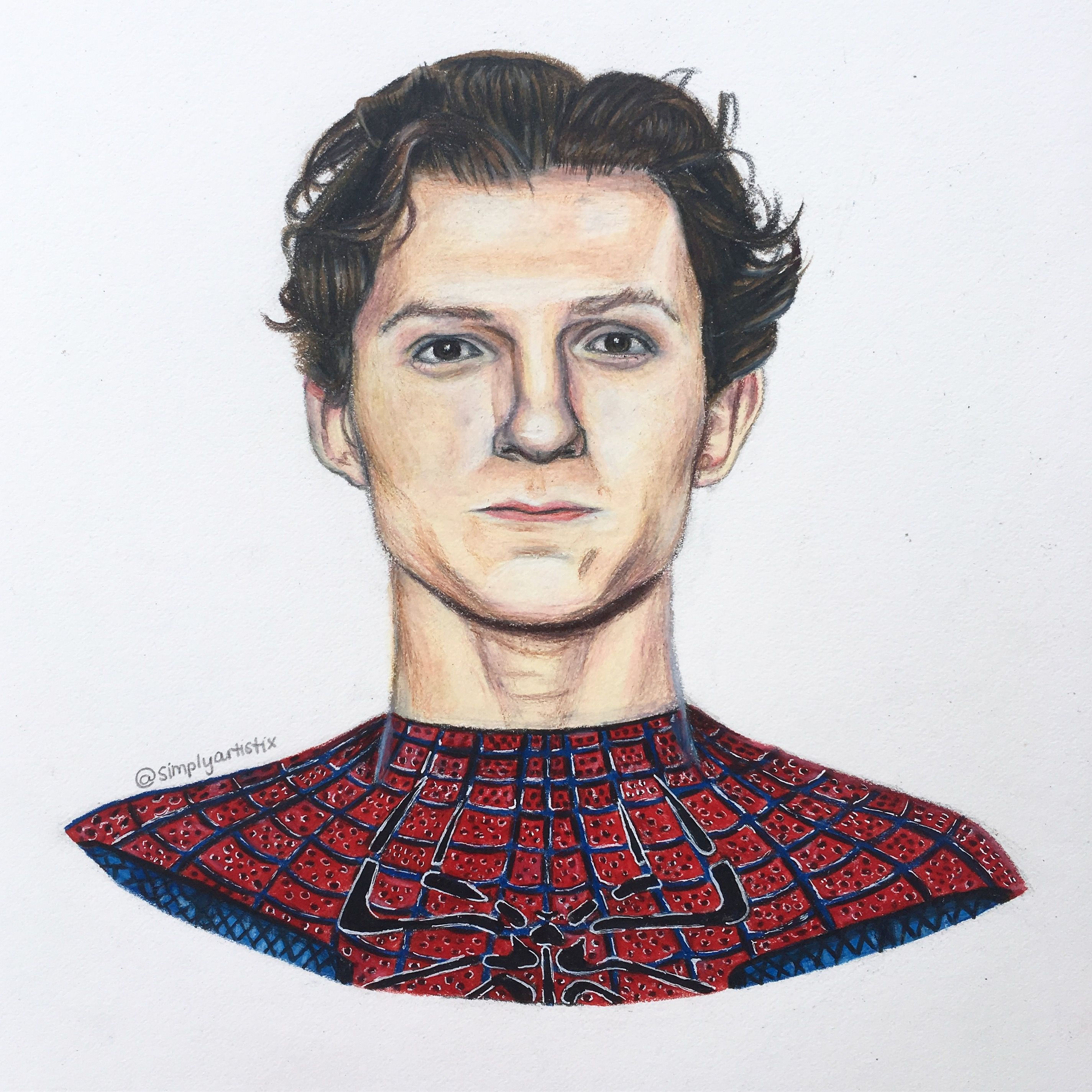 Wallpaper #EGck85IBSpphPi3-gXSg469 Tom Holland Drawing Tomholland Drawings Spiderman