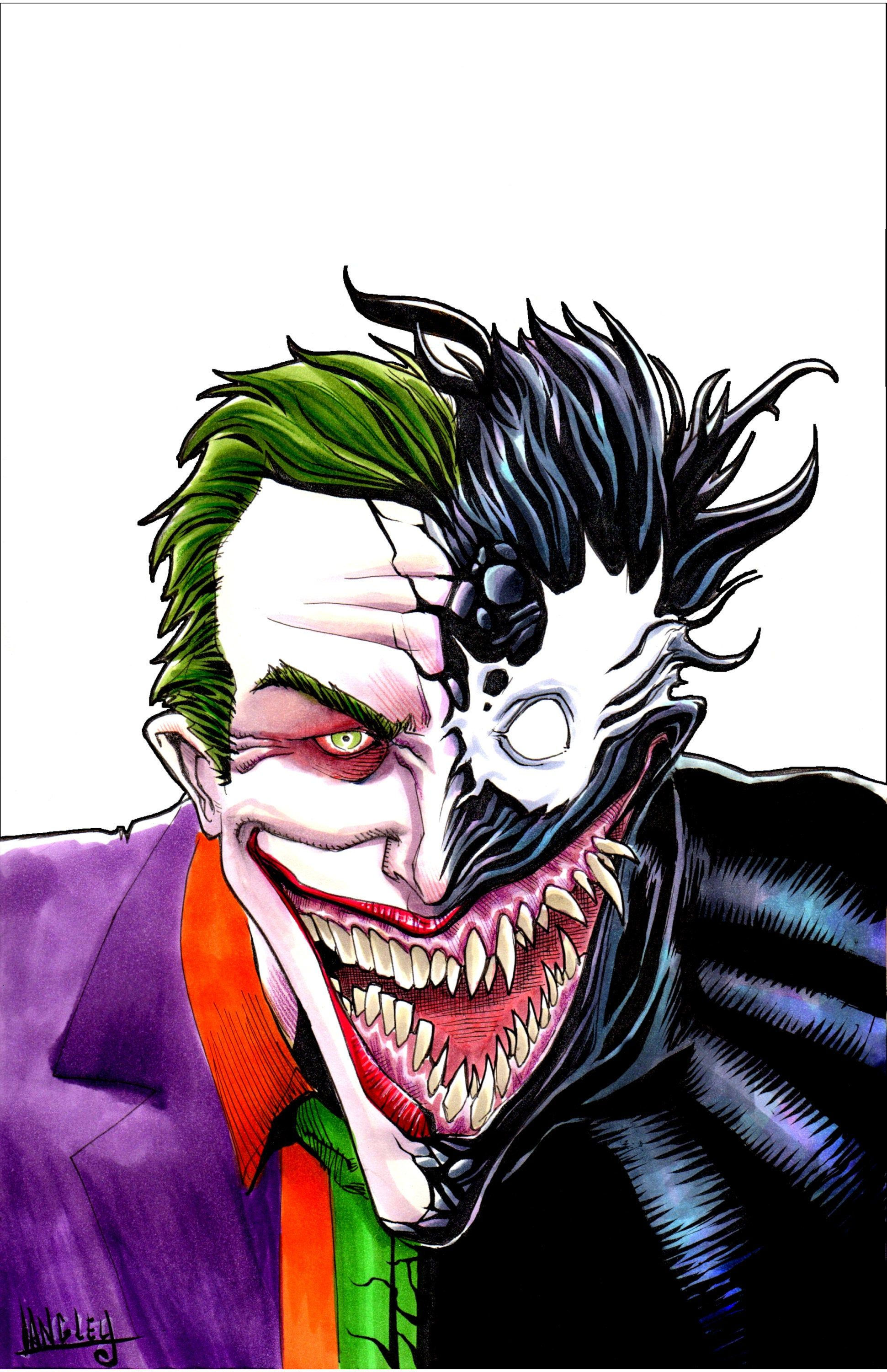 Wallpaper #xxlULo8BtGB6xQ78lJQz42 Venom Joker Mashup Signed 11x17 Art Print by Shawnlangleyart on