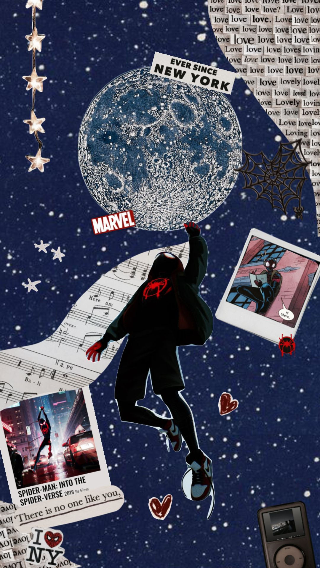 Wallpaper #Y33a8I4Bnwiau_P6aQfd45 Spiderman Aesthetic Moodboard Shuffles Collage Milesmorales