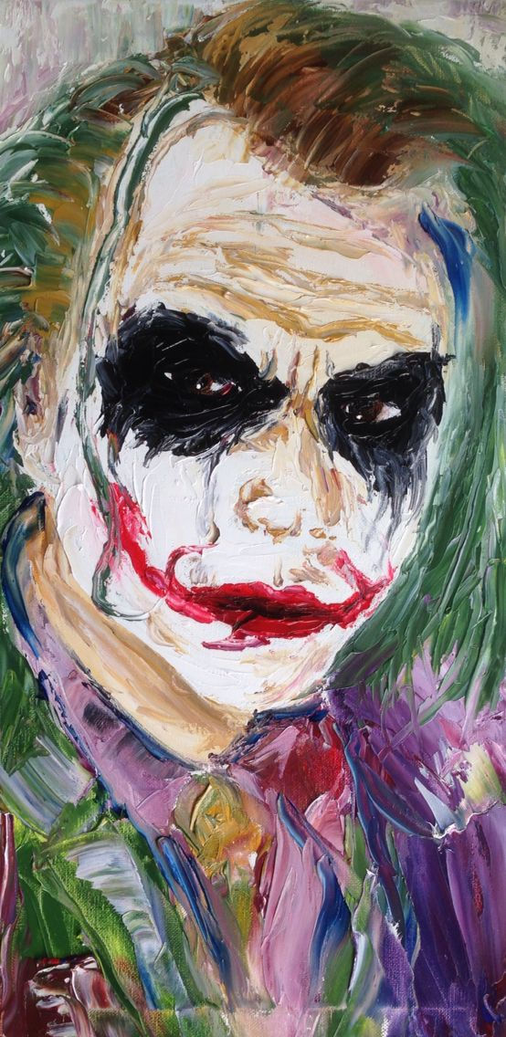 Wallpaper #pLg525IBJvJKYCmE3_XP231 Heath Ledgers Joker Oils on Canvas with Pallet Knife January 2015