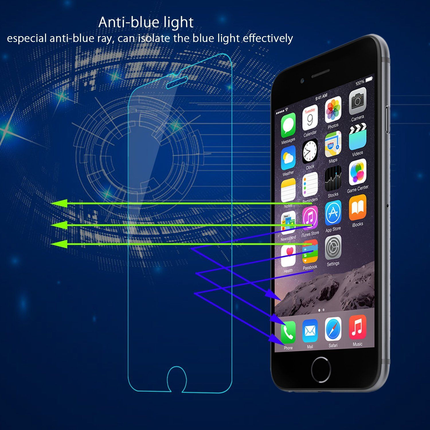 Wallpaper #sWf07JIBSpphPi3-5FU3116 iPhone 6 Plus Blue Light Screen Protector Gshine Ultra Clear Full HD