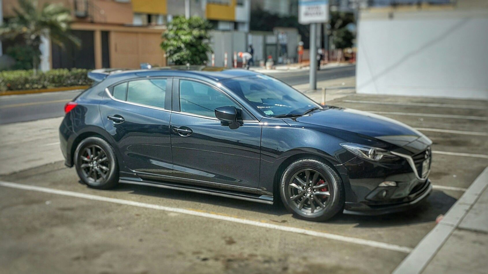 Wallpaper #JWi1IZMBSpphPi3-BTHZ243 Mazda 3 2016 Hb Aerokit Front and Side Lips Matte Black and