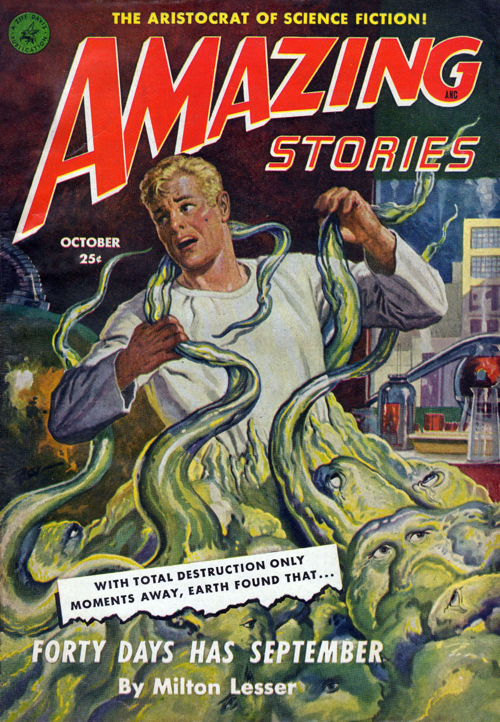 Wallpaper #-vSTOpMBKFX8bn3rTngm111 Amazing Stories October 1951 Pulp Science Fiction Pulp Fiction