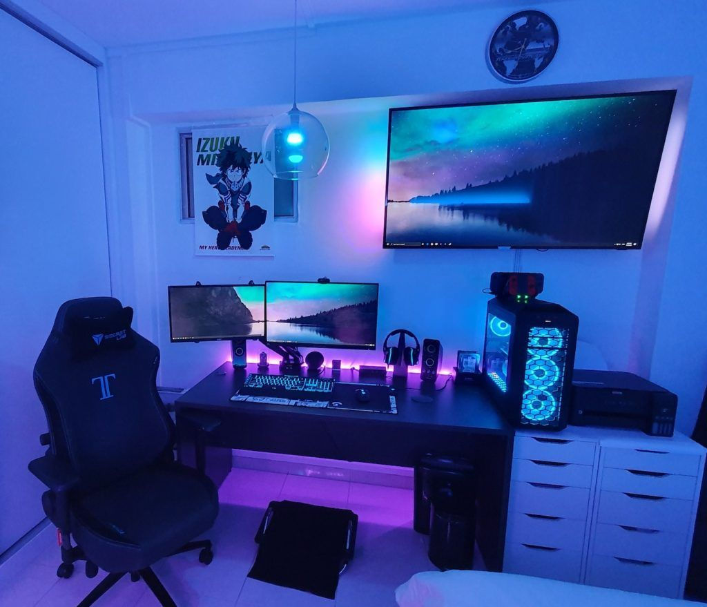 Wallpaper #Lh07LJMBlOZrFDOkAMrZ142 Gaming Room Setup with Bed Eyeartdrawingsketchesawesome