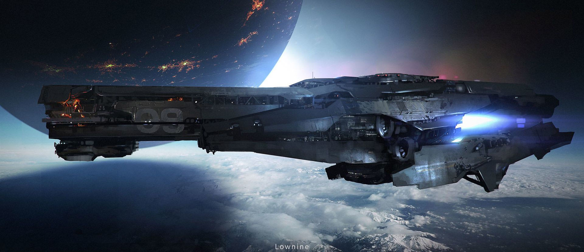 Wallpaper #dwBW644BSdW8dNouBhFA39 The Amazing Sci Fi Concept Art of Lownine Digital Artist Spaceship
