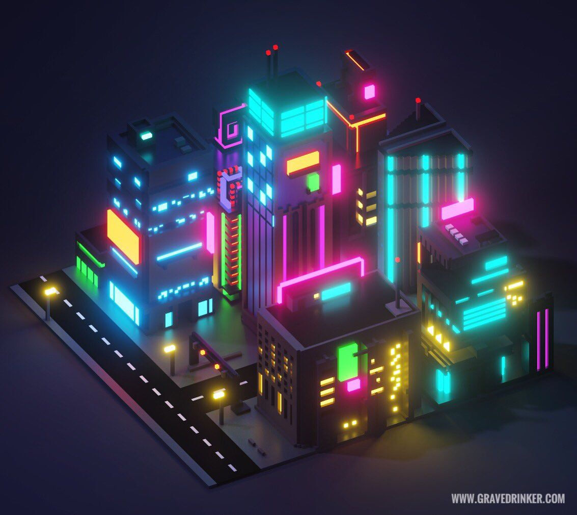 Wallpaper #nGgOHJMBSpphPi3-CSHM220 Cyberpunk City Block Cyberpunk City Isometric Design Isometric Art