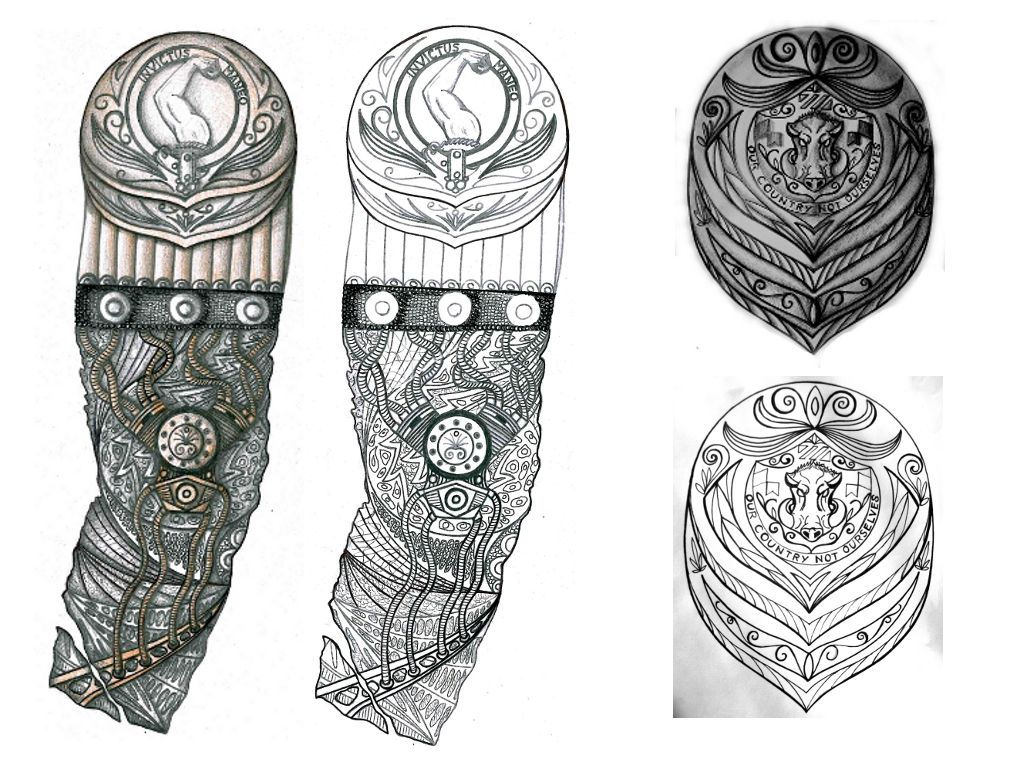 Wallpaper #AWjQGZMBSpphPi3-KBla84 Biomech and Boar Shield Tattoo Designs by Thehoundofulster on
