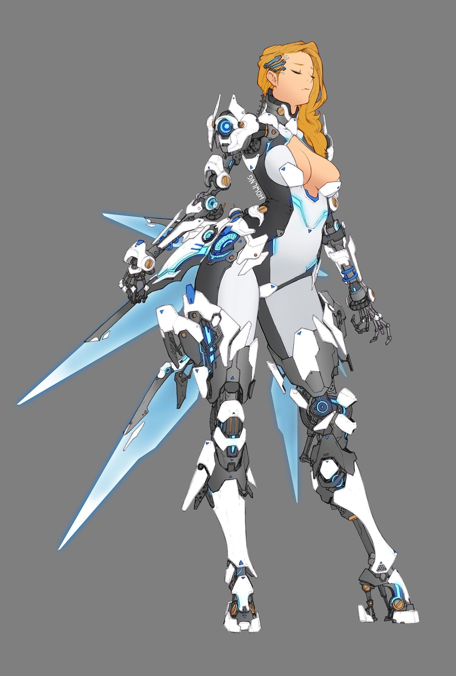 Wallpaper #2f-aZ5MB3lSXT3zUluJX95 Android Girl by Hanwool Lee Imaginary Cybernetics Character Art