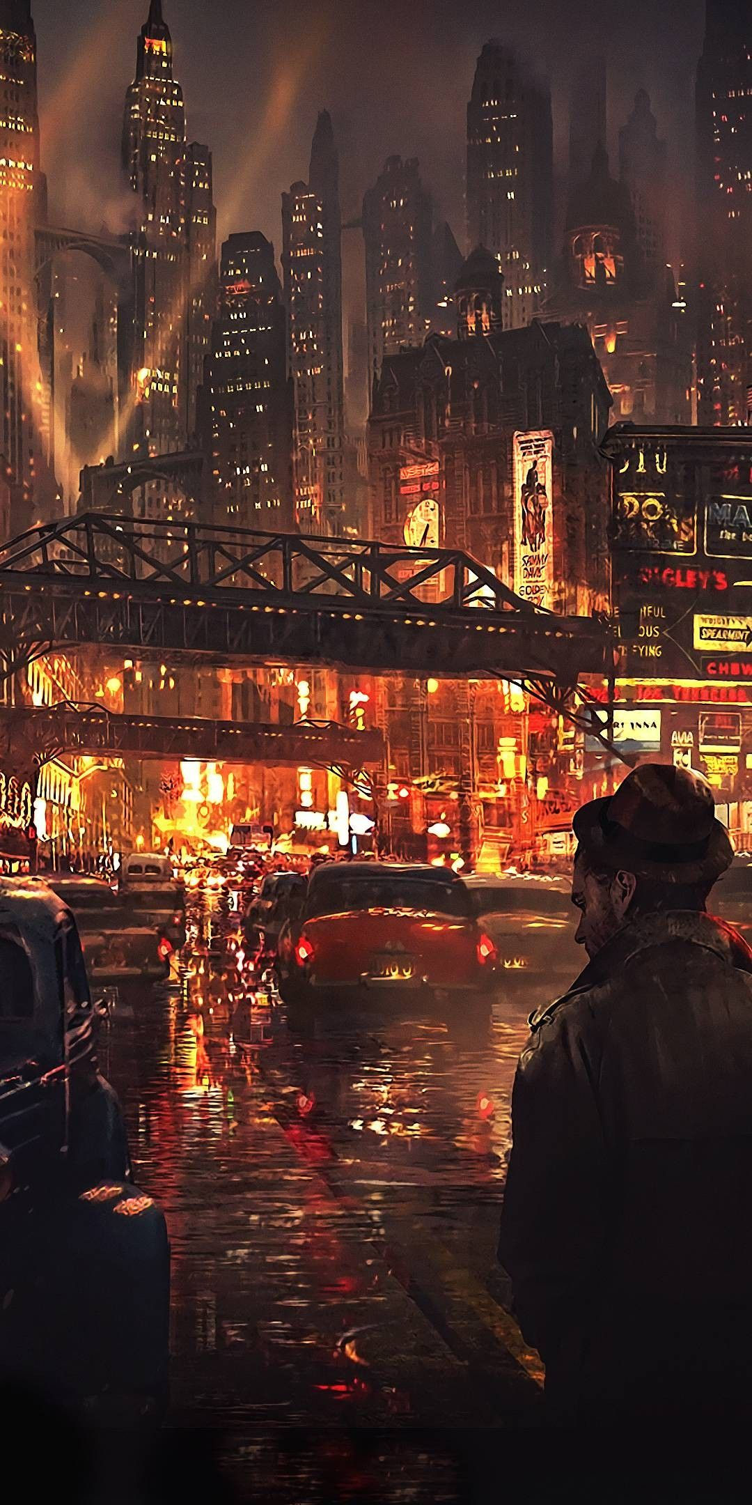 Wallpaper #vHN5ho4BFI5NbQksPx_X10 Nyc Somewhere in Ny Cyberpunk City Fantasy Landscape Fantasy Art