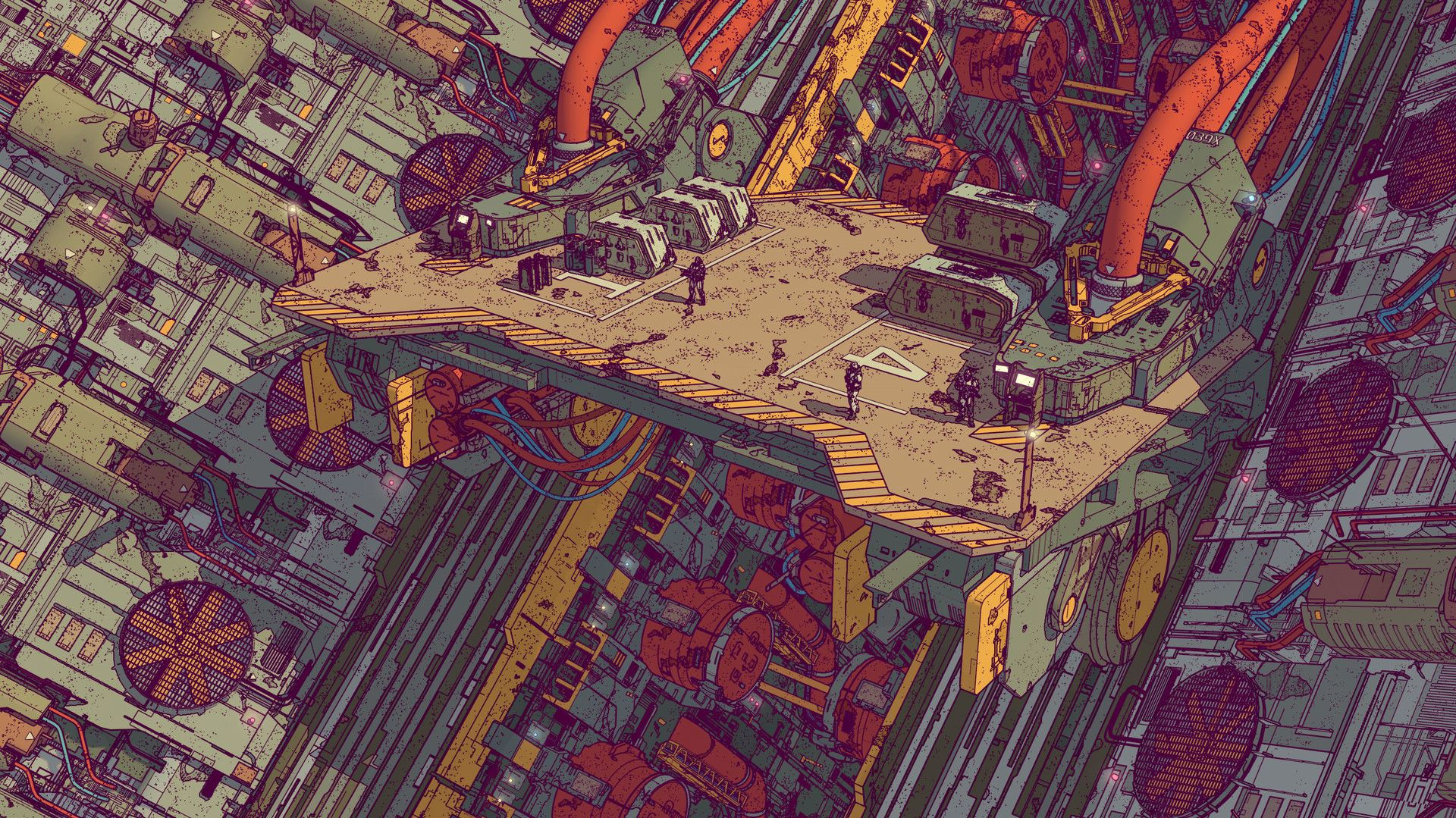 Wallpaper #ghlNMo8BtGB6xQ78zpe67 Artstation Heavy Elevator Calder Moore Cyberpunk Cyberpunk City