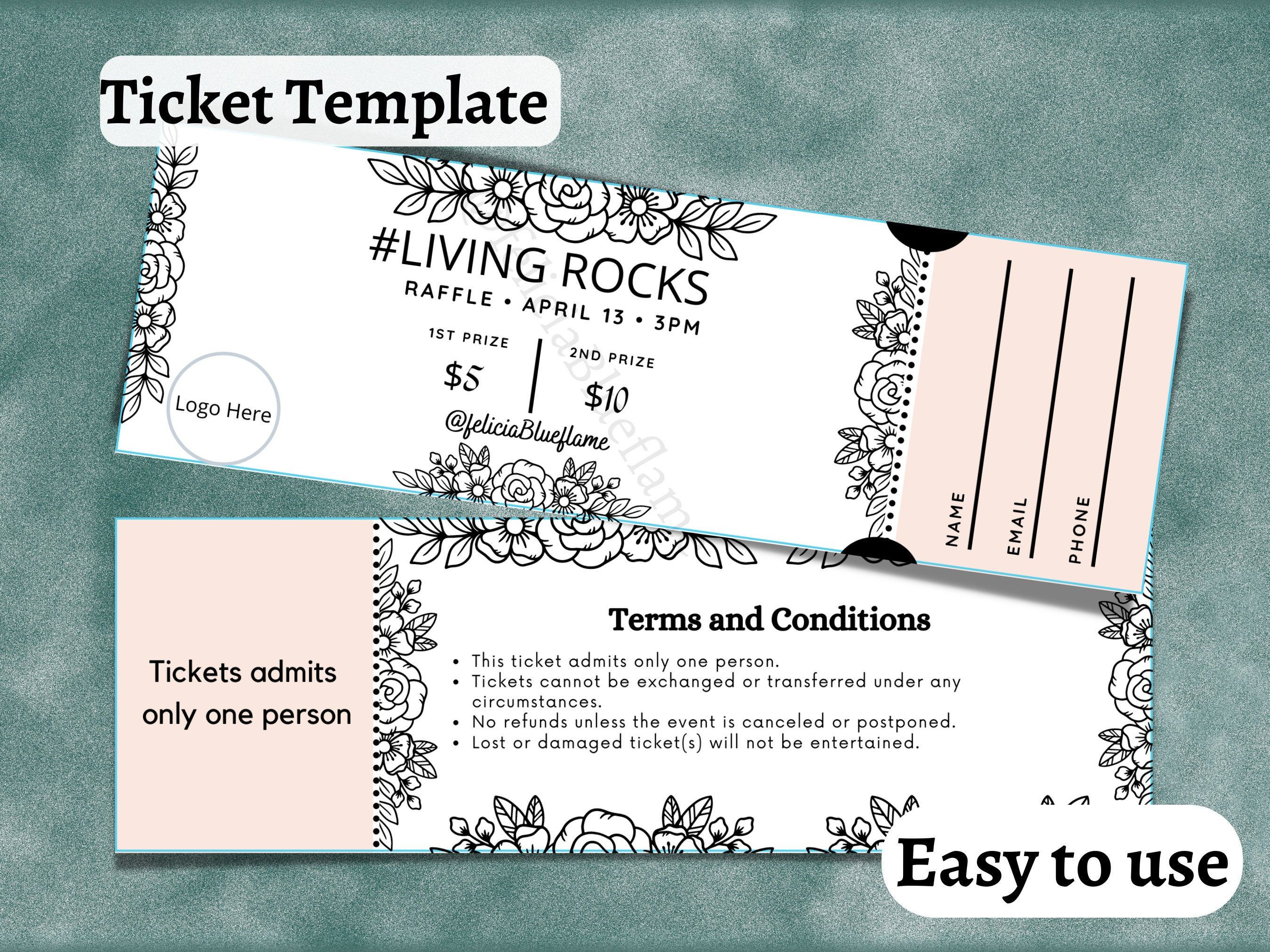 Wallpaper #58496 Free Printable Raffle Ticket Templates