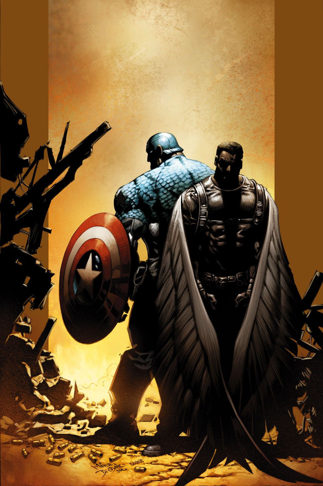 Wallpaper #zWdQ-ZIBSpphPi3-lozD272 Captain America and Falcon by Mike Deodato Jr Marvel Captain America