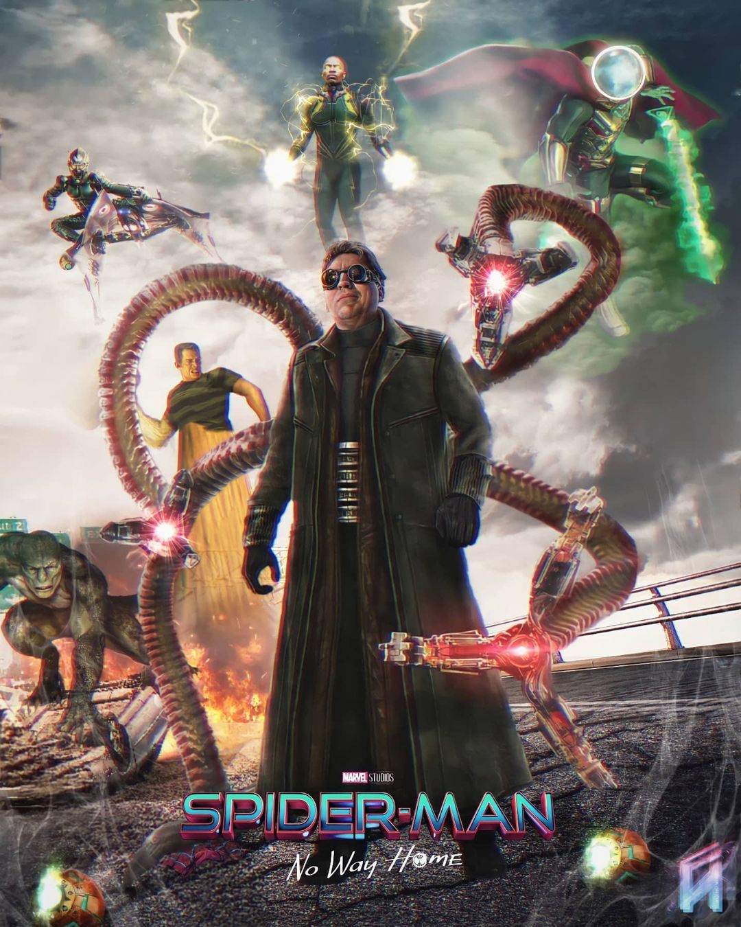 Wallpaper #ceb46 1920x1080 Spiderman vs Sinister Six Art Laptop Full HD 1080p HD 4K