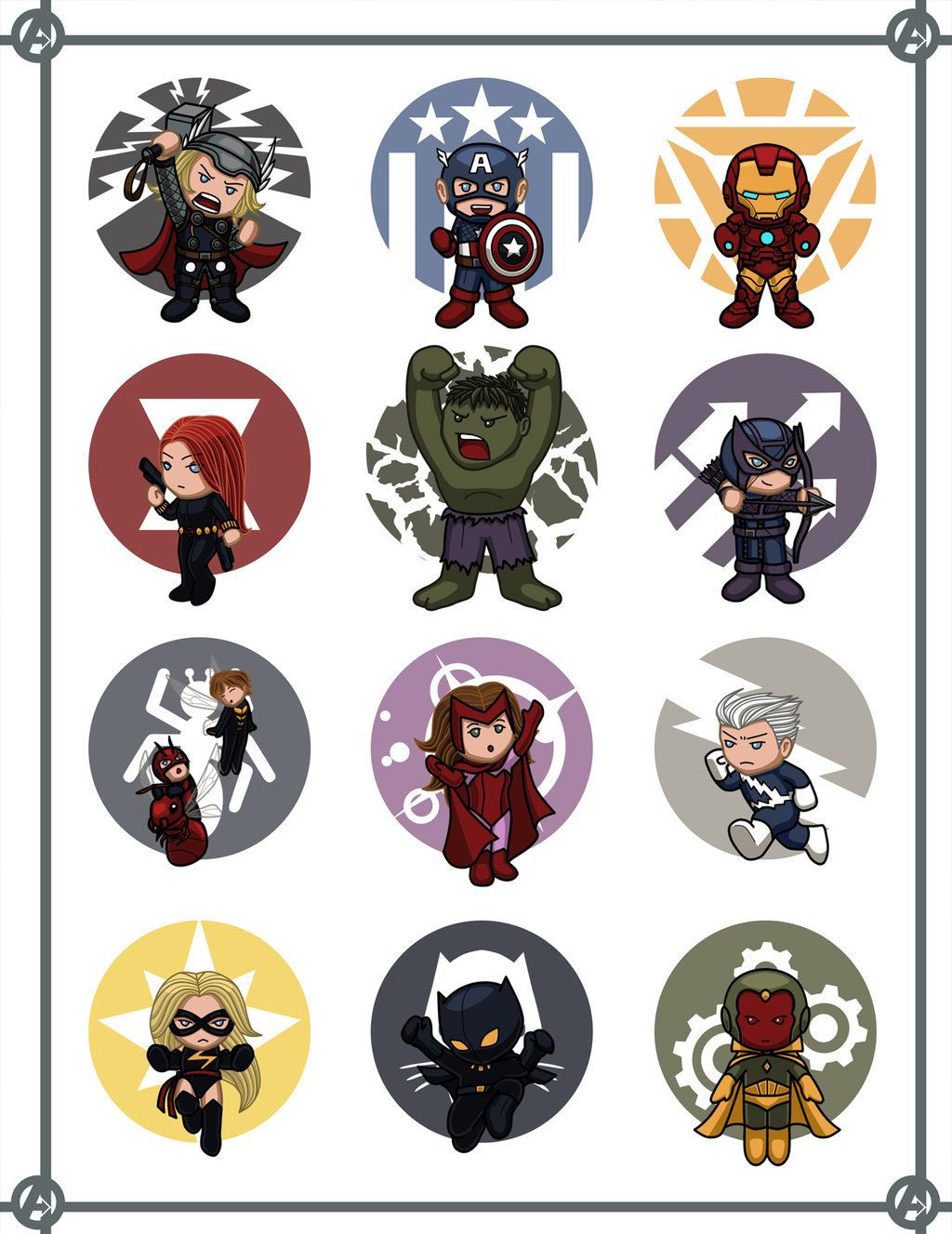 Wallpaper #91cb9 Chibi Avengers Svg Clipart Bundle Cut File for Cricut Instant Download
