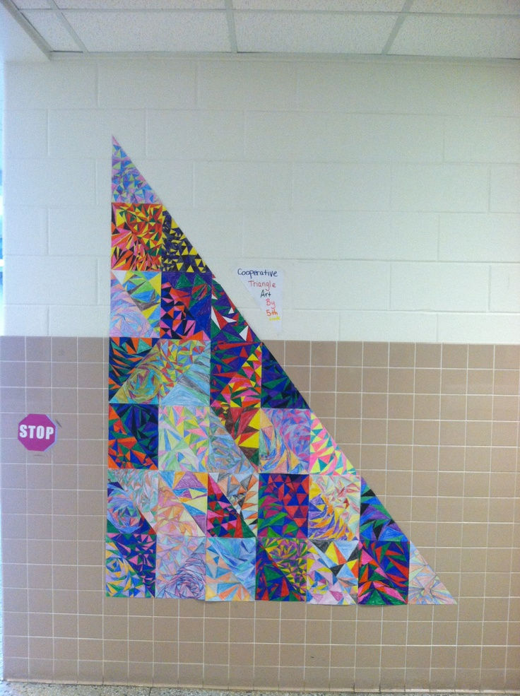 Wallpaper #_7g21pIBJvJKYCmEItw-248 Collaborative Triangle Art Each Student Was Given a Triangle to Fill