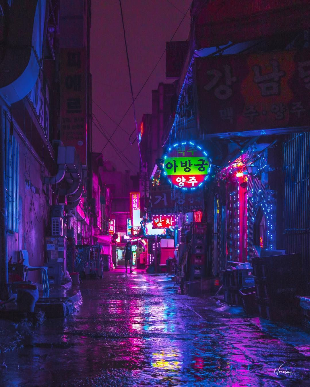 Wallpaper #ThmlBI8BtGB6xQ78vk9C45 Neon Lights in Seoul South Korea Cyberpunk City Neon Noir Urban