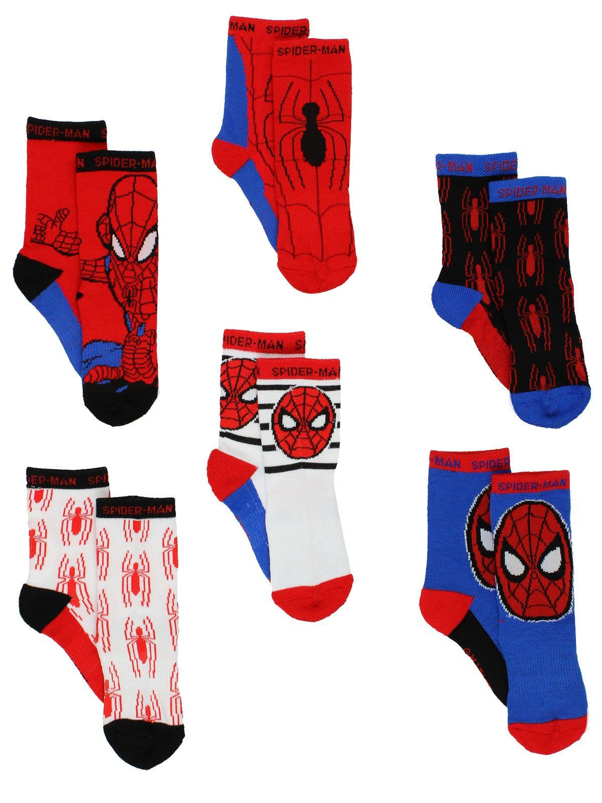 Wallpaper #azNBM5MBcgDP3FvJm6p1215 Super Hero Adventures Spider Man Boys Toddler 6 Pack Crew Socks