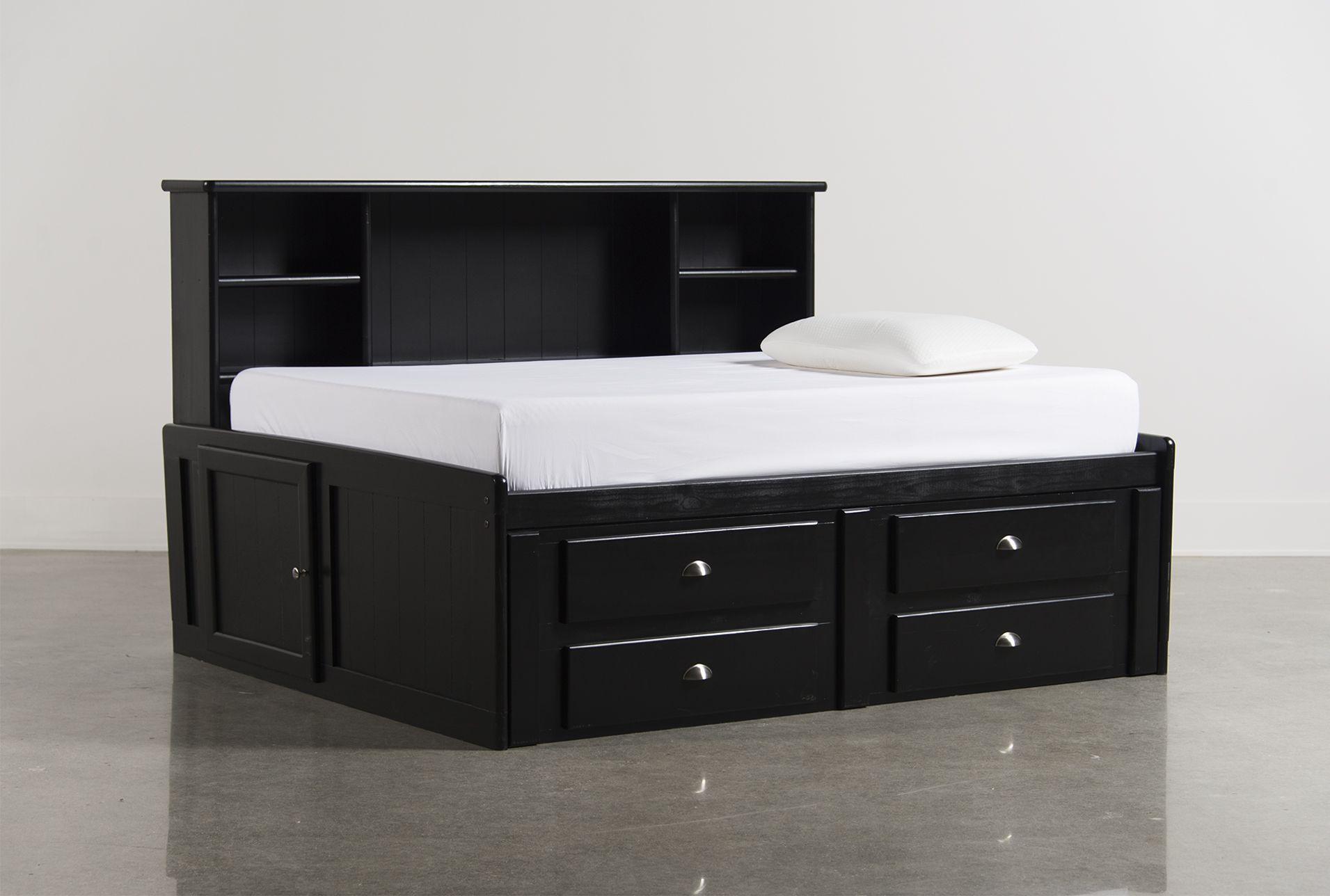 Wallpaper #GmjXGZMBSpphPi3-HRkv370 Full Bookcase Daybed Bed with 2 Drawer Captains Trundle Summit Black