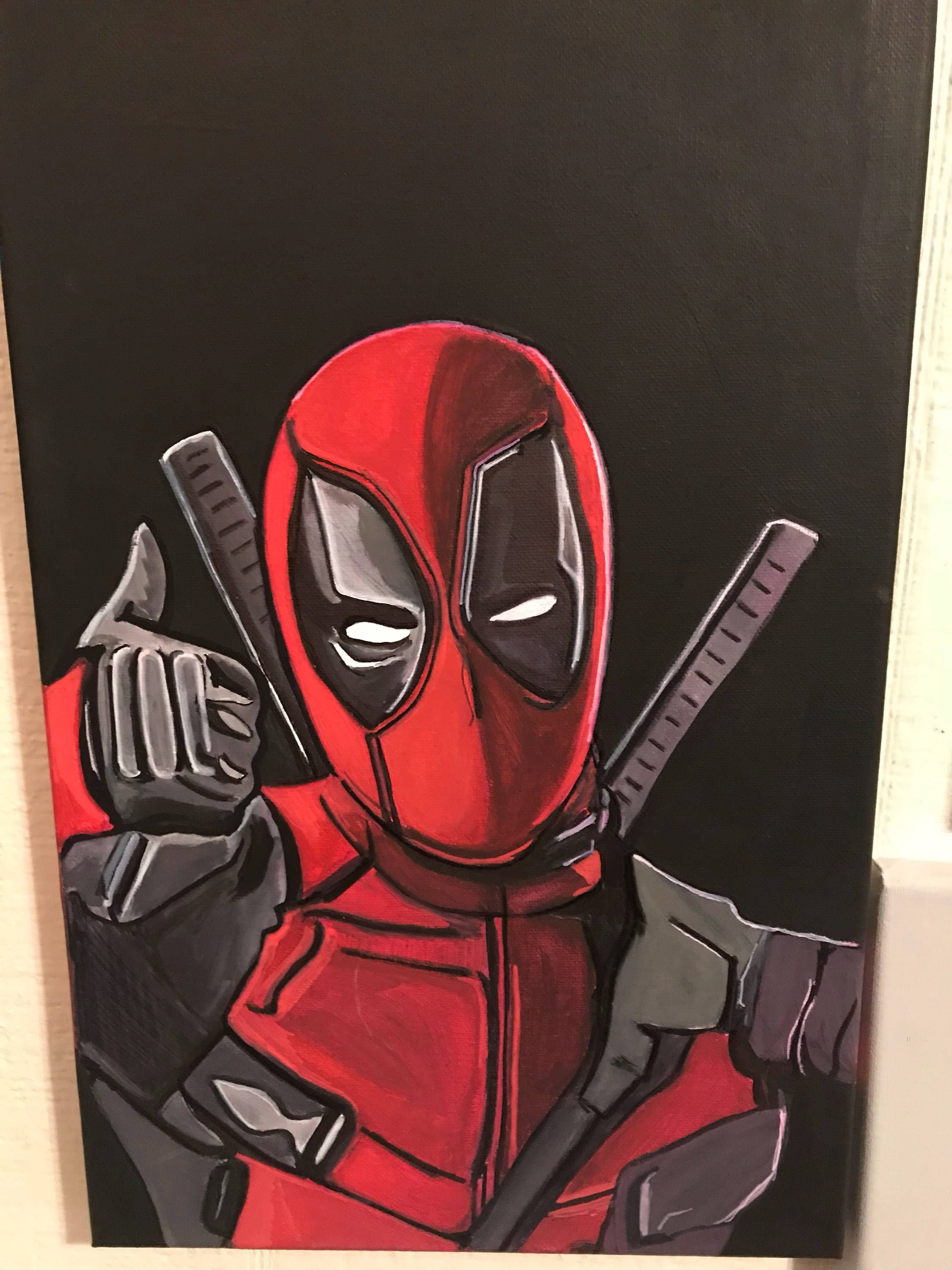 Wallpaper #MBlCDo8BtGB6xQ78UVml23 Dead Pool Thumbs Up Etsy Painting Art Lesson Painting Drawing