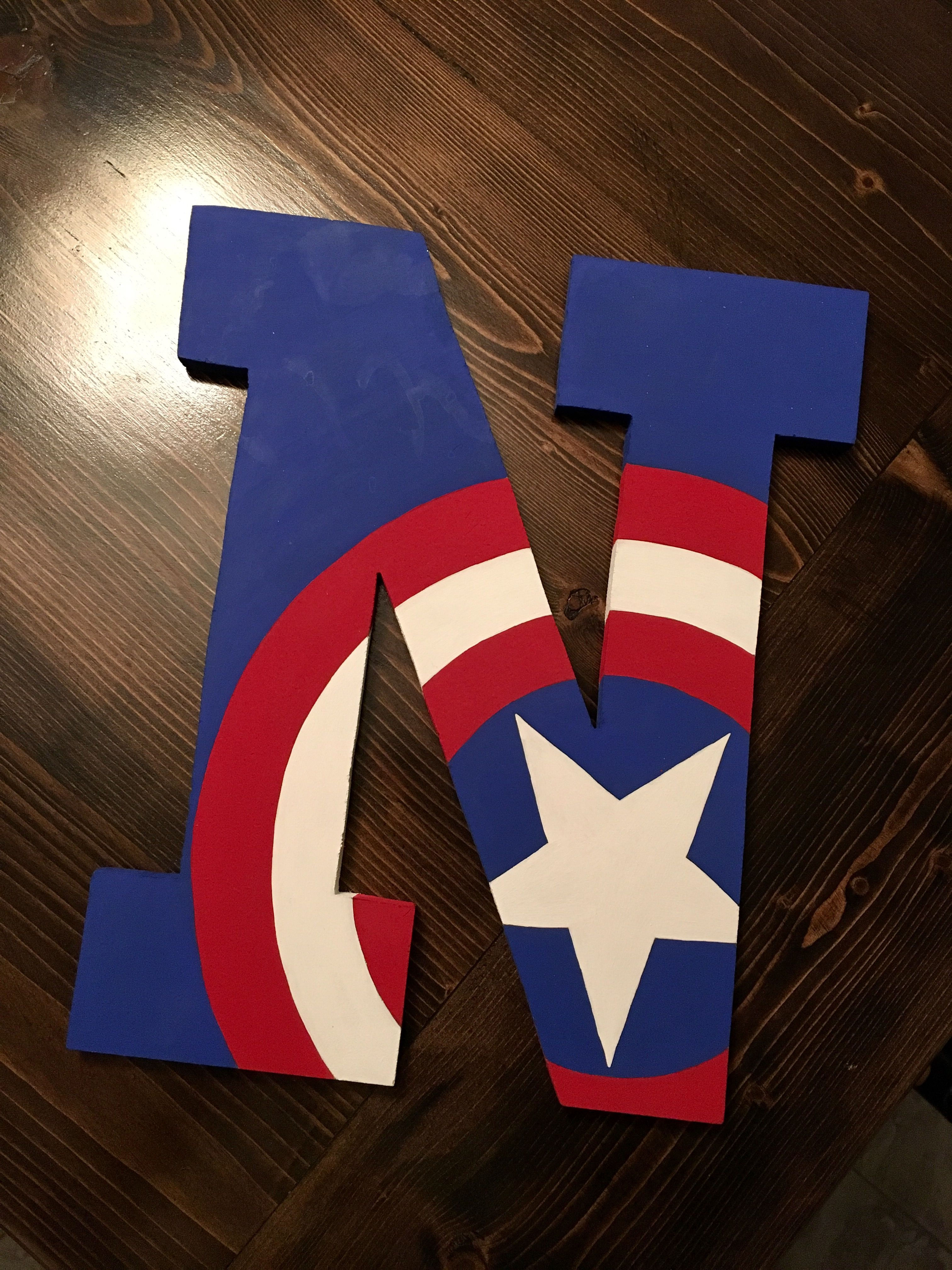Wallpaper #OgBW7I4BSdW8dNouTxTF24 Superhero Letters Captain America Wood Letter Crafts Painting Wooden