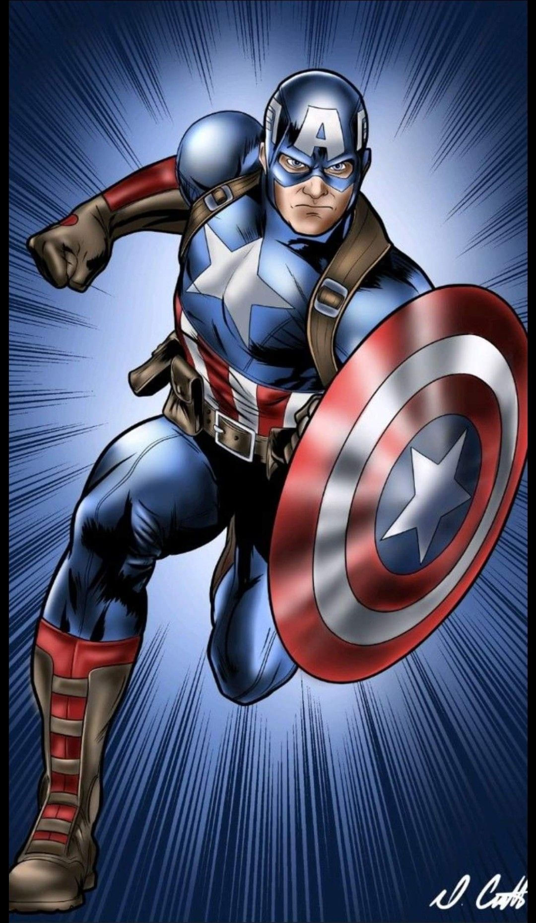 Wallpaper #AnM8hY4BFI5NbQkstR7r56 Captain America Flying Through the Air with His Shield