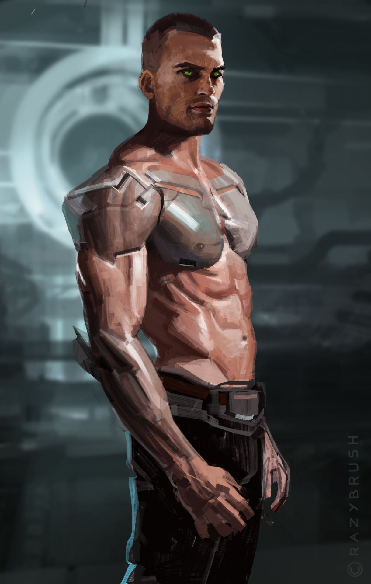 Wallpaper #SLhR2ZIBJvJKYCmEiexE240 Biotech Soldier by Crazybrush Cyberpunk Character Cyberpunk Male
