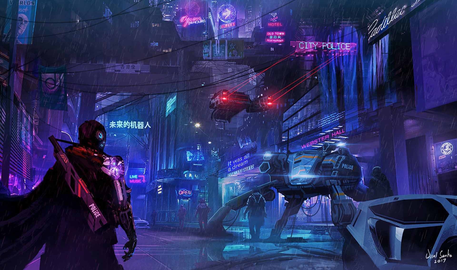 Wallpaper #un2D9I4Bnwiau_P6Ag_z52 Artstation Cyberpunk City Ujjal Santra Cyberpunk Rpg Cyberpunk