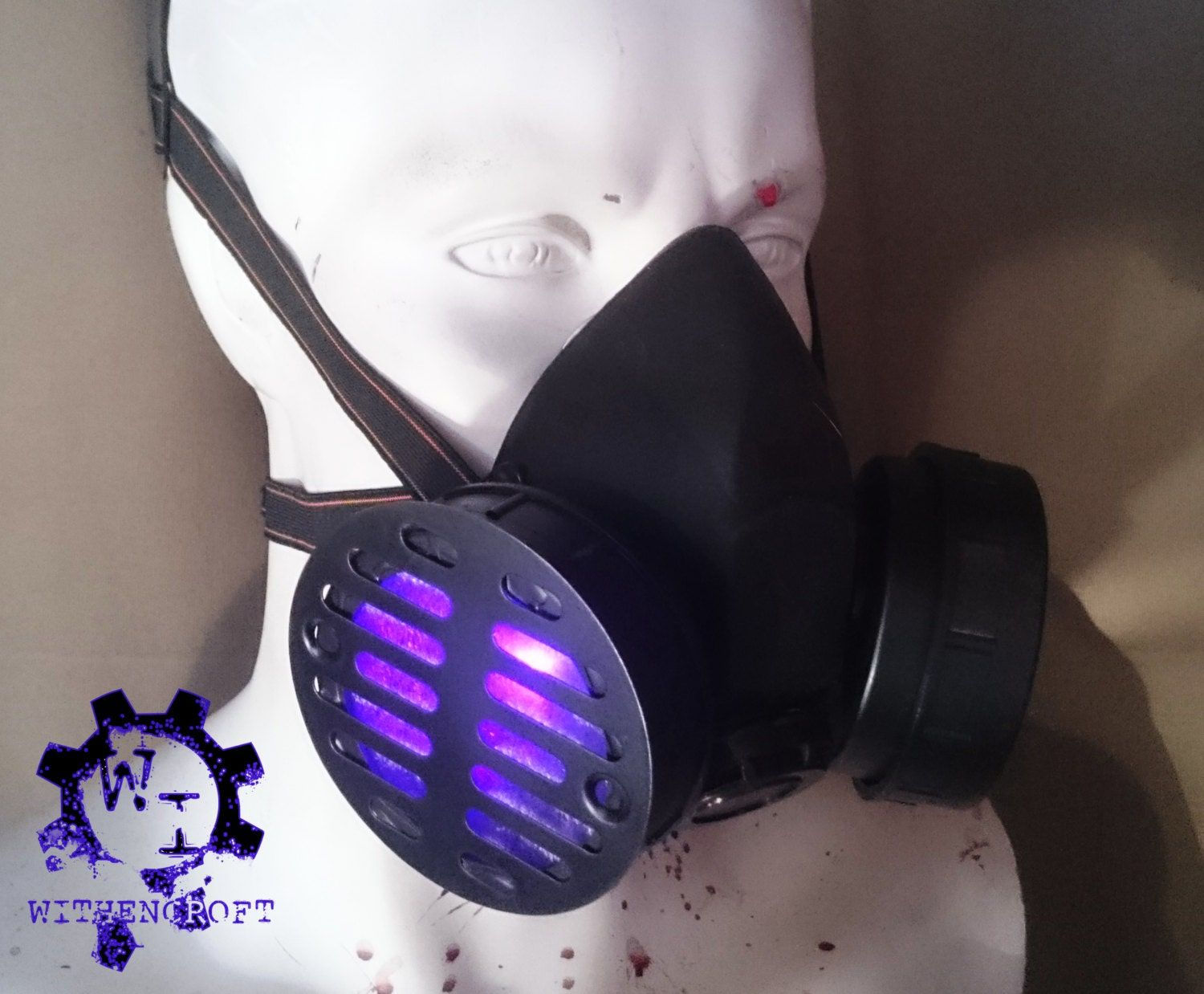 Wallpaper #bH2h844Bnwiau_P60w0E28 Cyberpunk Double Canister Respirator Gas Mask with Lights Darkside